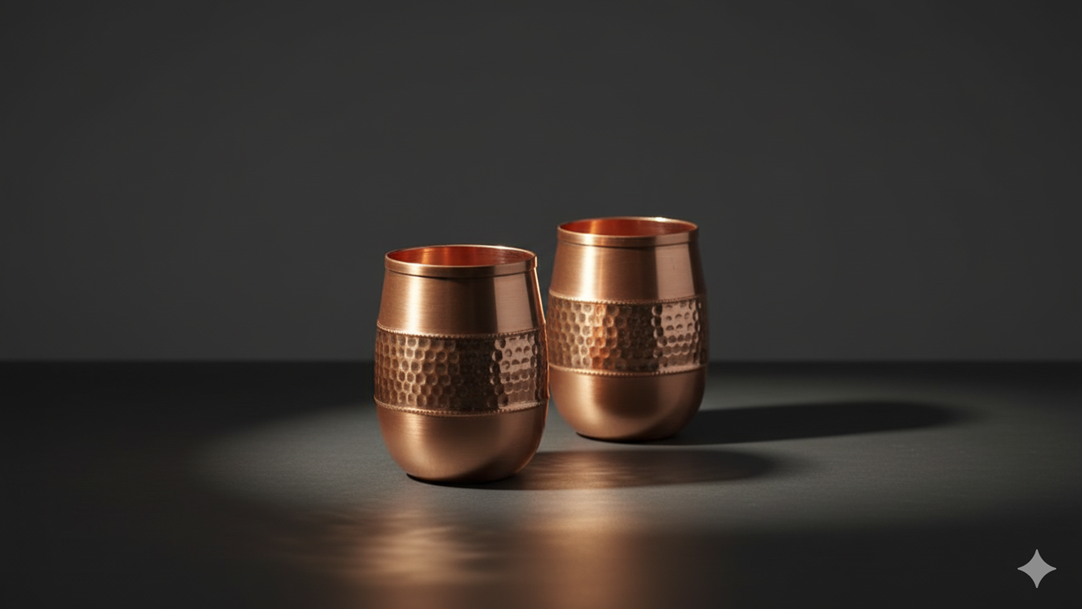 Vintage Dholak Copper Glass - Viviana London Vintage Dholak Copper Glass - luxury handcrafted Copper piece from Viviana London